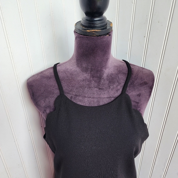 IZ Byer Womens Halter Scalloped Short Little Black Stretch Dress Size XL - Picture 2 of 12